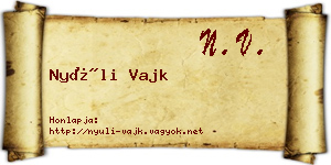 Nyúli Vajk névjegykártya